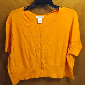 JGHook Womans Orange Button Front Orange  Sweater